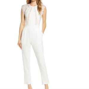 Adelyn Rae Jessie Lace Inset Jumpsuit